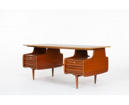 Jacques Hauville Mahogany Desk 1950 – Bema Edition, Timeless Elegance