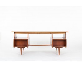 Jacques Hauville Mahogany Desk 1950 – Bema Edition, Timeless Elegance