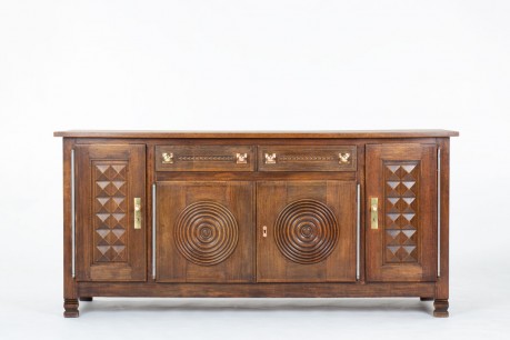Oak Sideboard by Étienne Kohlmann – Copper Handles, 1950s Design