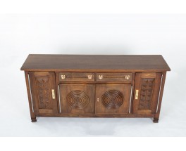 Oak Sideboard by Étienne Kohlmann – Copper Handles, 1950s Design