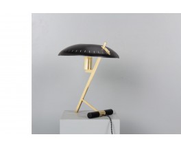 Lampe Louis Kalff modèle Z en laiton et métal noir édition Philips 1950