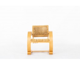 Audoux Minet armchair in rope and beech edition Vibo Vesoul 1950