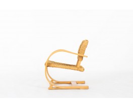Audoux Minet armchair in rope and beech edition Vibo Vesoul 1950