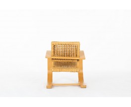 Audoux Minet armchair in rope and beech edition Vibo Vesoul 1950
