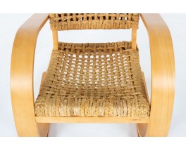 Audoux Minet armchair in rope and beech edition Vibo Vesoul 1950