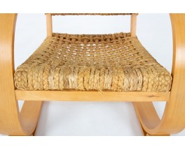 Audoux Minet armchair in rope and beech edition Vibo Vesoul 1950