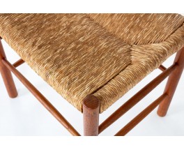 Chaises modèle Dordogne en frêne et paille édition Sentou 1950 set de 4