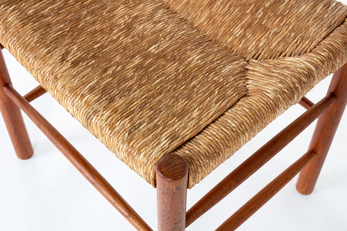 Chairs model Dordogne in ash and straw edition Sentou 1950 set of 4