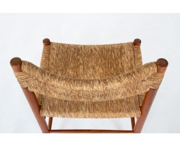 Chaises modèle Dordogne en frêne et paille édition Sentou 1950 set de 4