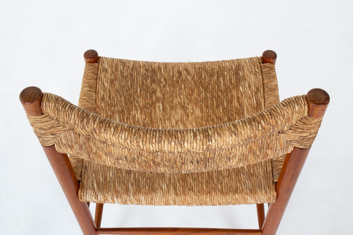 Chairs model Dordogne in ash and straw edition Sentou 1950 set of 4