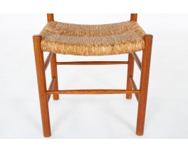 Chaises modèle Dordogne en frêne et paille édition Sentou 1950 set de 4