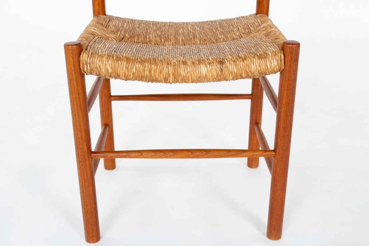 Chairs model Dordogne in ash and straw edition Sentou 1950 set of 4