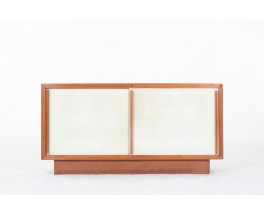 Andre Sornay cabinet in beech and beige panels 1960