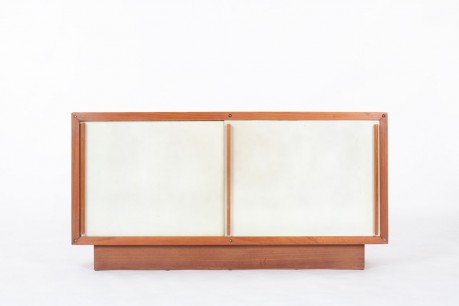 Meuble André Sornay hêtre et panneaux beige 1960