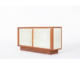Andre Sornay cabinet in beech and beige panels 1960
