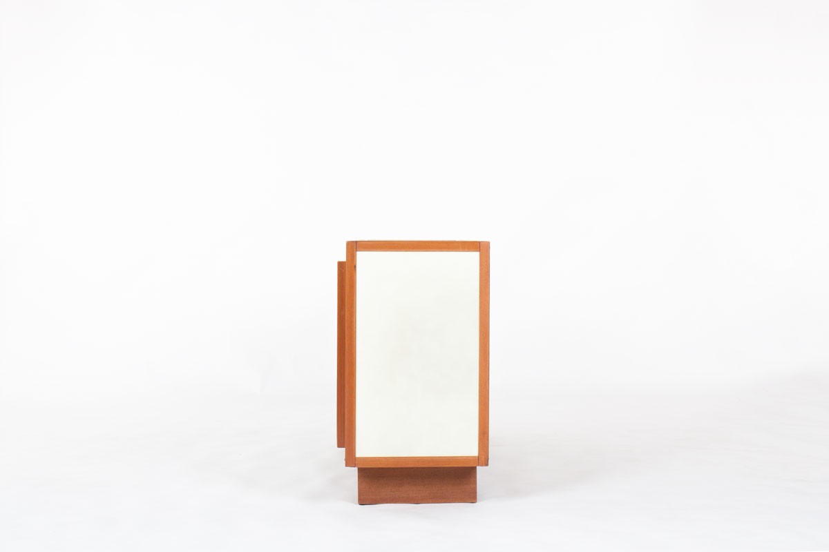 Meuble André Sornay hêtre et panneaux beige 1960