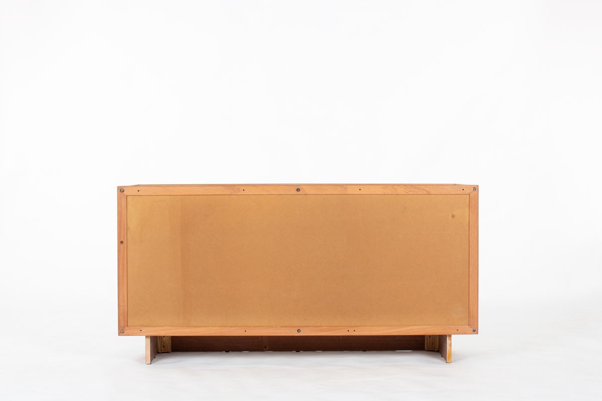 Meuble André Sornay hêtre et panneaux beige 1960