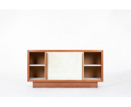 Andre Sornay cabinet in beech and beige panels 1960