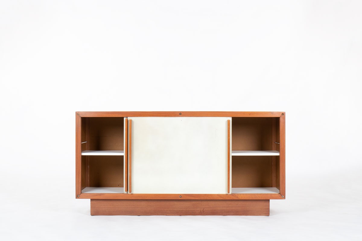 Meuble André Sornay hêtre et panneaux beige 1960