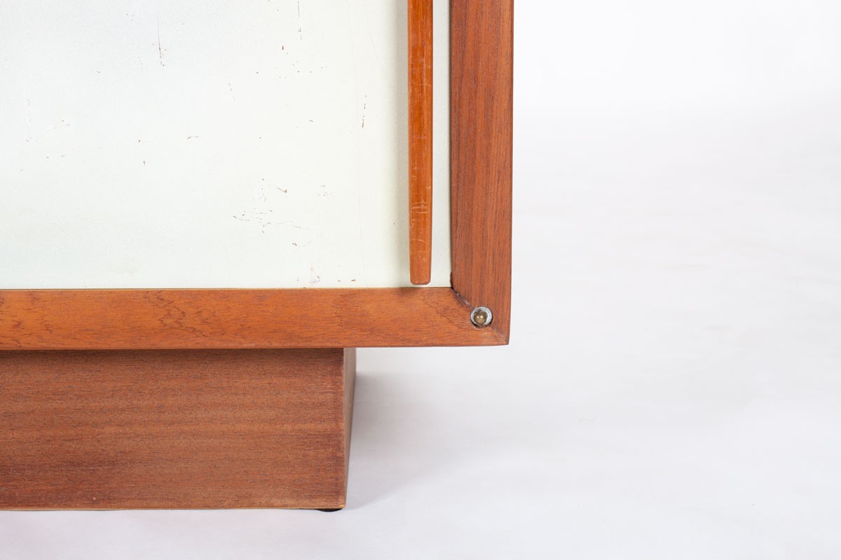 Meuble André Sornay hêtre et panneaux beige 1960