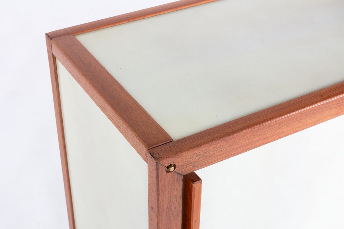 Meuble André Sornay hêtre et panneaux beige 1960