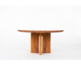 Table de repas ronde Luigi Gorgoni en orme édition Roche Bobois 1980