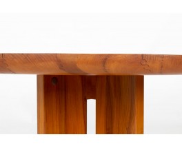 Table de repas ronde Luigi Gorgoni en orme édition Roche Bobois 1980