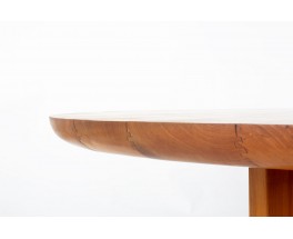 Table de repas ronde Luigi Gorgoni en orme édition Roche Bobois 1980