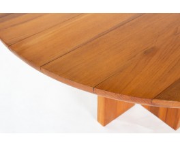 Table de repas ronde Luigi Gorgoni en orme édition Roche Bobois 1980