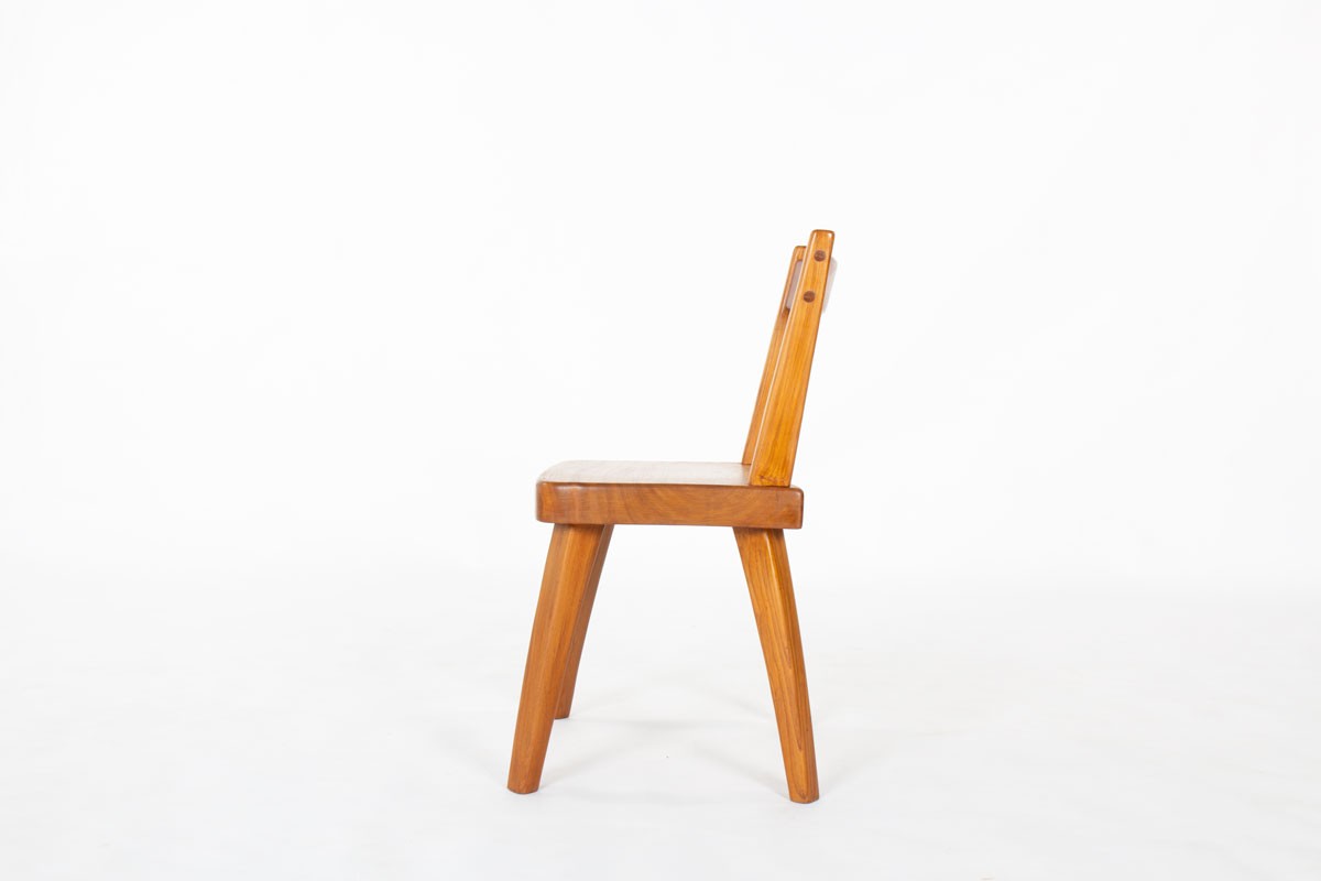 Chairs in elm design brutalist chalet spirit 1950 set of 6