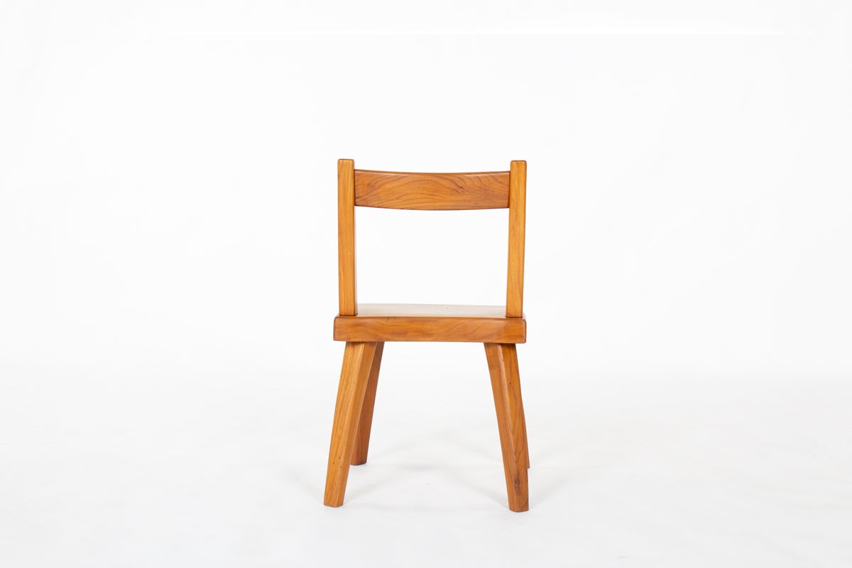 Chairs in elm design brutalist chalet spirit 1950 set of 6