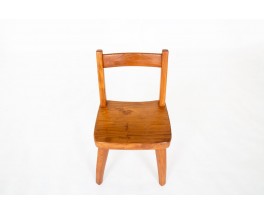 Chaises en orme design brutalist esprit chalet 1950 set de 6