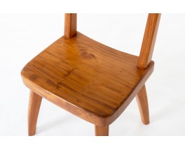 Chaises en orme design brutalist esprit chalet 1950 set de 6