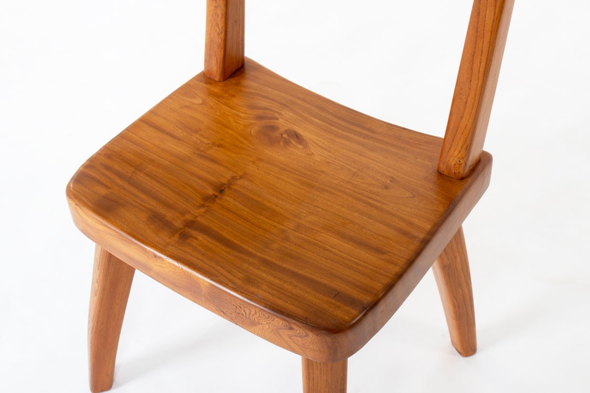 Chairs in elm design brutalist chalet spirit 1950 set of 6