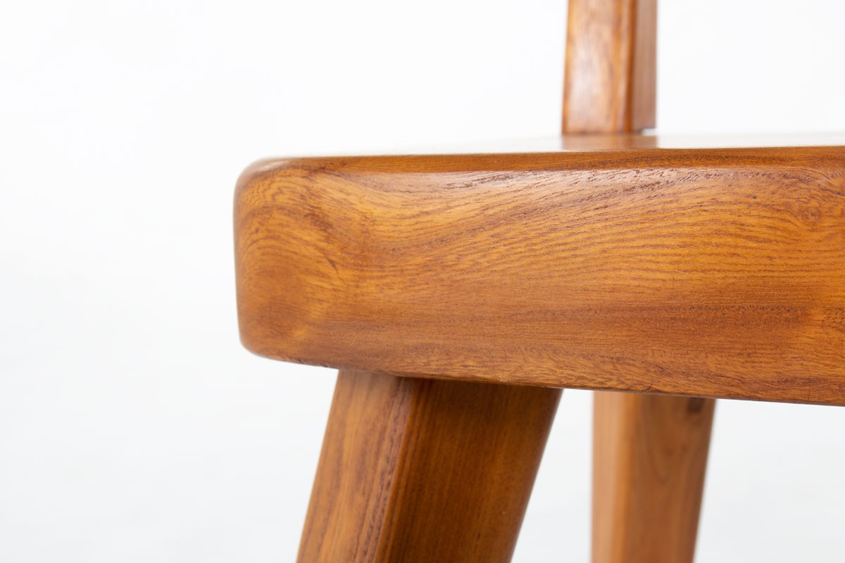 Chairs in elm design brutalist chalet spirit 1950 set of 6