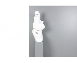 Sculpture en plâtre lumineuse grand modèle signé M. Reollon 1981
