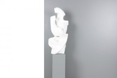 Sculpture en plâtre lumineuse grand modèle signé M. Reollon 1981