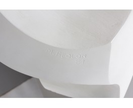 Unique Large Plaster Sculpture with Light – Signed by M. Reollon, 1981