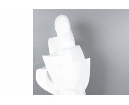 Sculpture en plâtre lumineuse grand modèle signé M. Reollon 1981