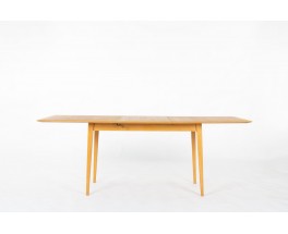 Table de repas rectangulaire en frêne – Design René Jean Caillette, éditée par Charron 1950