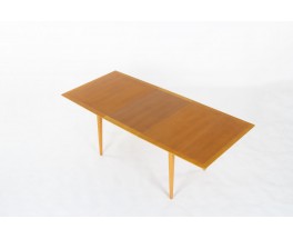 Table de repas rectangulaire en frêne – Design René Jean Caillette, éditée par Charron 1950