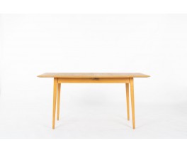 Table de repas rectangulaire en frêne – Design René Jean Caillette, éditée par Charron 1950