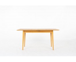 Table de repas rectangulaire en frêne – Design René Jean Caillette, éditée par Charron 1950