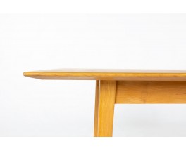 Table de repas rectangulaire en frêne – Design René Jean Caillette, éditée par Charron 1950