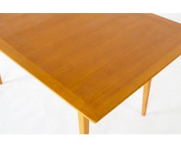 Table de repas rectangulaire en frêne – Design René Jean Caillette, éditée par Charron 1950