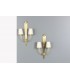 Wall lights in brass with paper lampshades 1950 set of 2