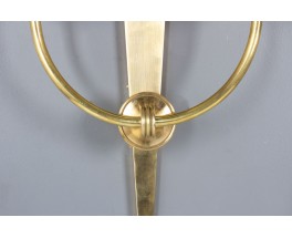 Wall lights in brass with paper lampshades 1950 set of 2
