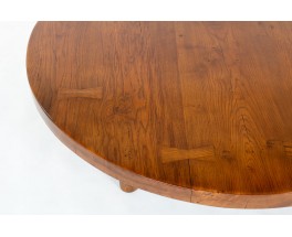 Table basse ronde grand modèle en chêne 1950