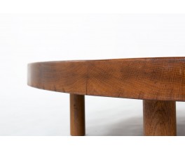 Table basse ronde grand modèle en chêne 1950