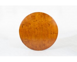 Table basse ronde grand modèle en chêne 1950